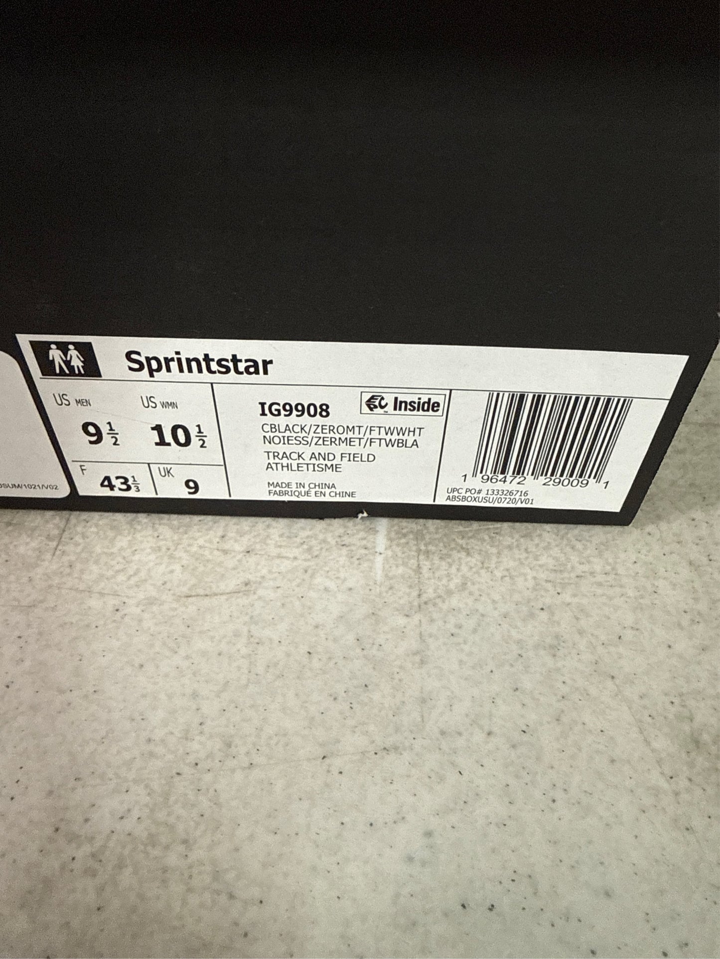 Adidas Sprintstar Unisex Track Spikes - Black/Metallic - Men's 9.5 / Women's 10.5
