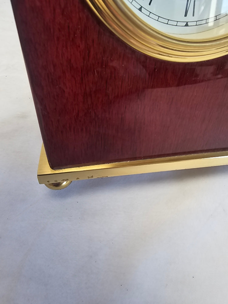 Howard Miller Rosewood Bracket Tabletop Clock with Brass Accents