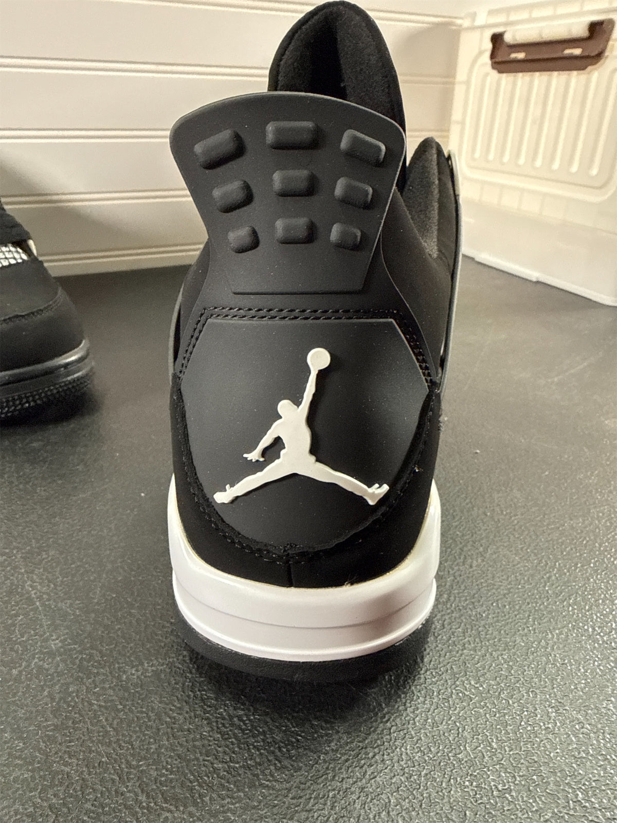 Nike Men's Air Jordan 4 Retro Sneakers - Black/White - Size 10.5