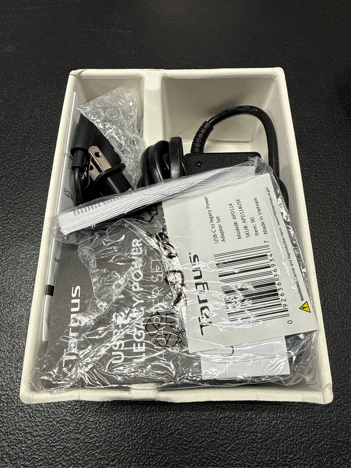 Targus Universal USB-C Laptop Charger with Interchangeable Tips - Black