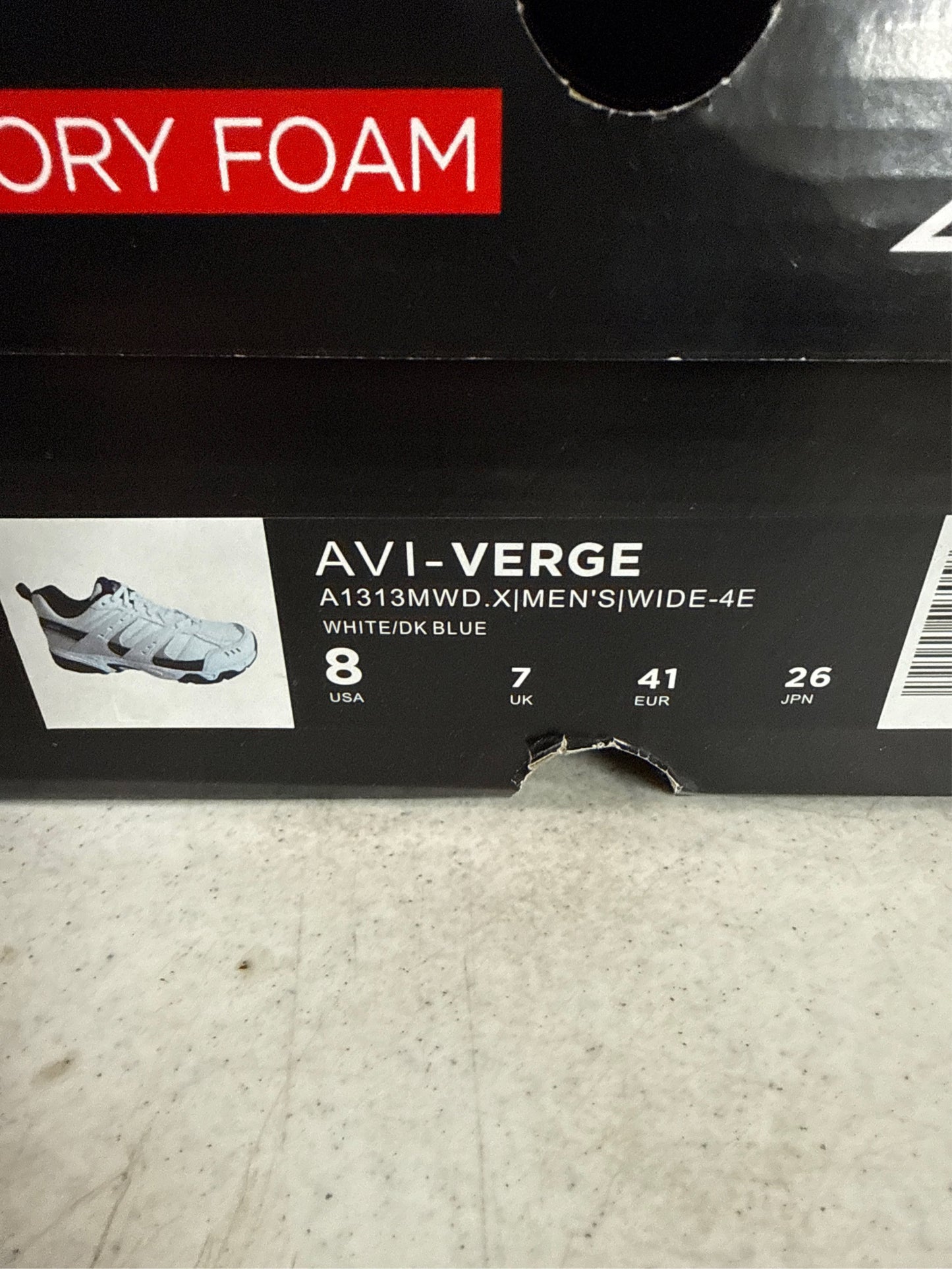 Avia Avi-Verge Men's Wide Training Shoes - White/Dark Blue, Size 8