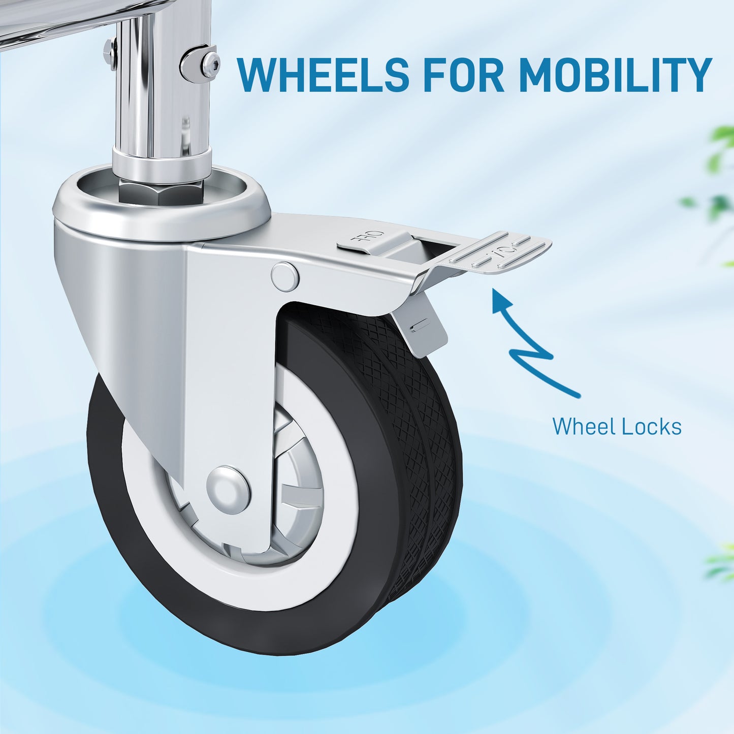 HOMCOM Rolling Shower Wheelchair for Seniors, Bedside Commode Chair with Locking Wheels, Seat, Backrest, Arms, Gray